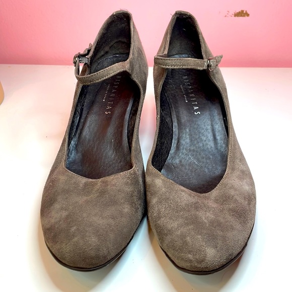 Hispanitas Shoes - Vintage Hispanitas suede wedge heeled brown shoes made in Spain